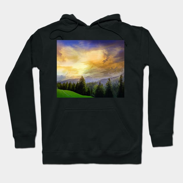 Eagles watch over the Valley Hoodie by jasminaseidl
